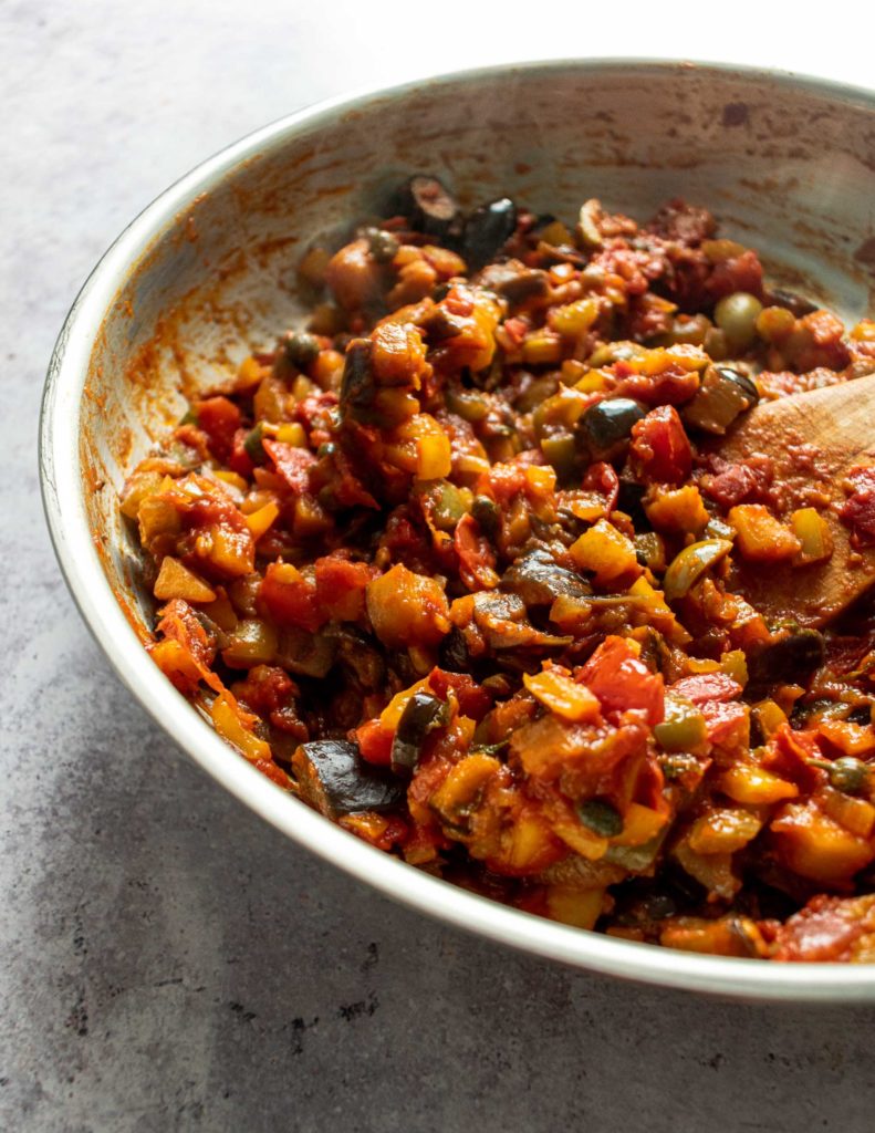 Bowl of Traditional Maltese Kaponata: Mediterranean Vegetable Stew