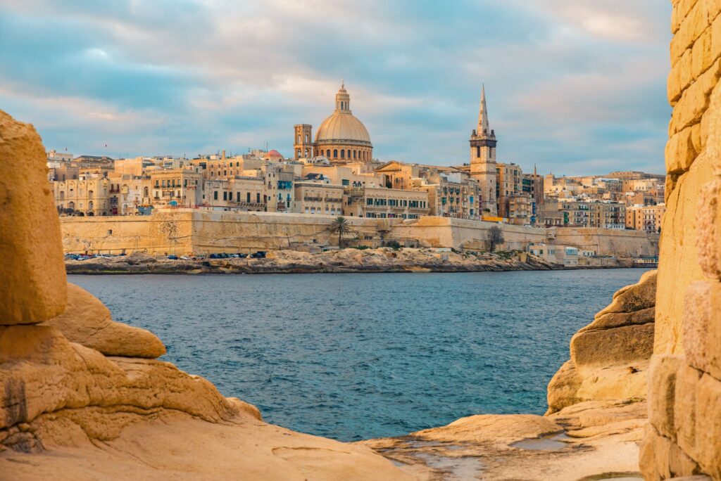 Panoramic views of Valletta, Malta highlighting historic architecture and summer ambiance